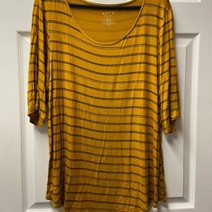 Apt. 9 Yellow w/ Black Stripes Top